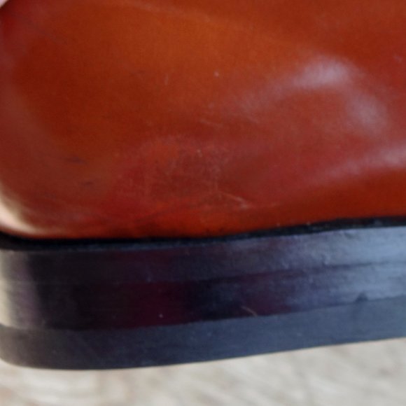 Vintage Buster Brown Boy's Leather Cognac Slide on Shoes with Buckle Size 4.5 - Picture 13 of 14